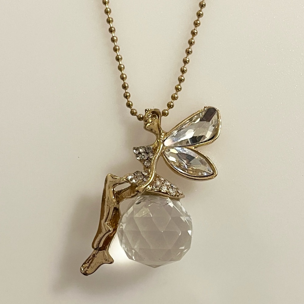 Beautiful Fairy Angle Wing Dancer Suncatcher Charm Pendant Necklace